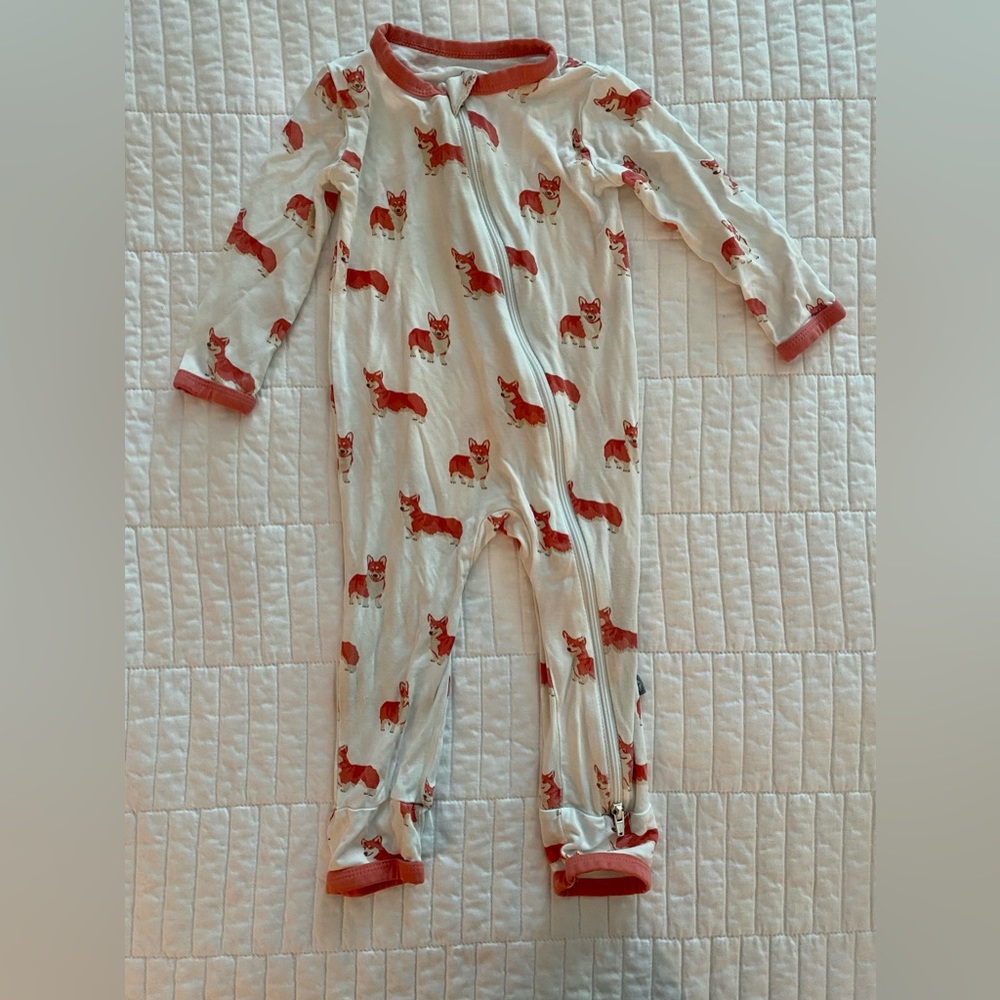 Kyte Baby Zippered Romper in Corgi (Retired Print), Size 6-12 Months